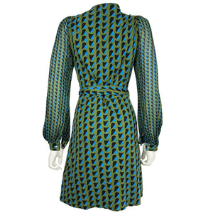 Diane Von Furstenberg Printed Multicolor Gala Wrap Dress Size S