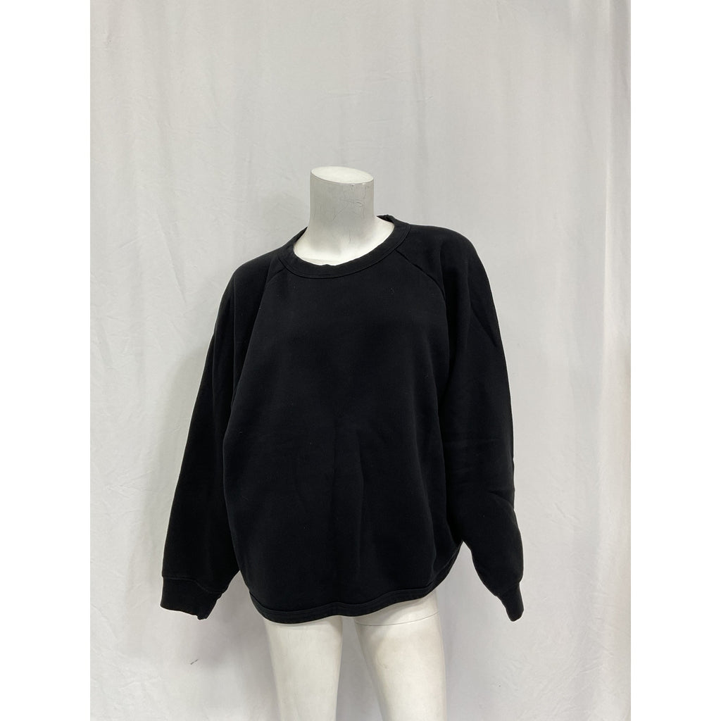 Suzie Kondi 'Sarande' Black Cotton French Cotton-Terry Sweatshirt Size L