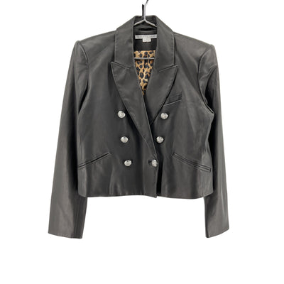 Veronica Beard 'Nevis' Black Leather Jacket Size 12