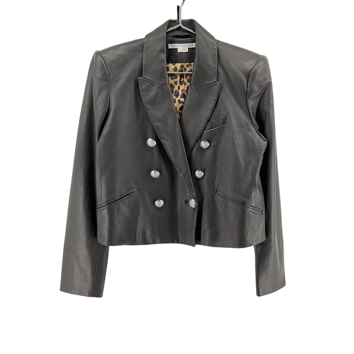 Veronica Beard 'Nevis' Black Leather Jacket Size 12