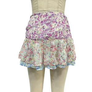 Loveshackfancy 'Rhodes' Pink Silk Skirt Size 4