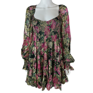 Hemant And Nandita Metallic Gold Multi Kilim Dress Size M