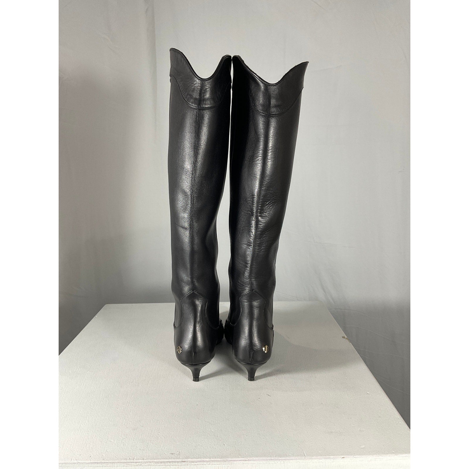 Anine Bing 'Tall Rae' Black Leather Boots Size 36