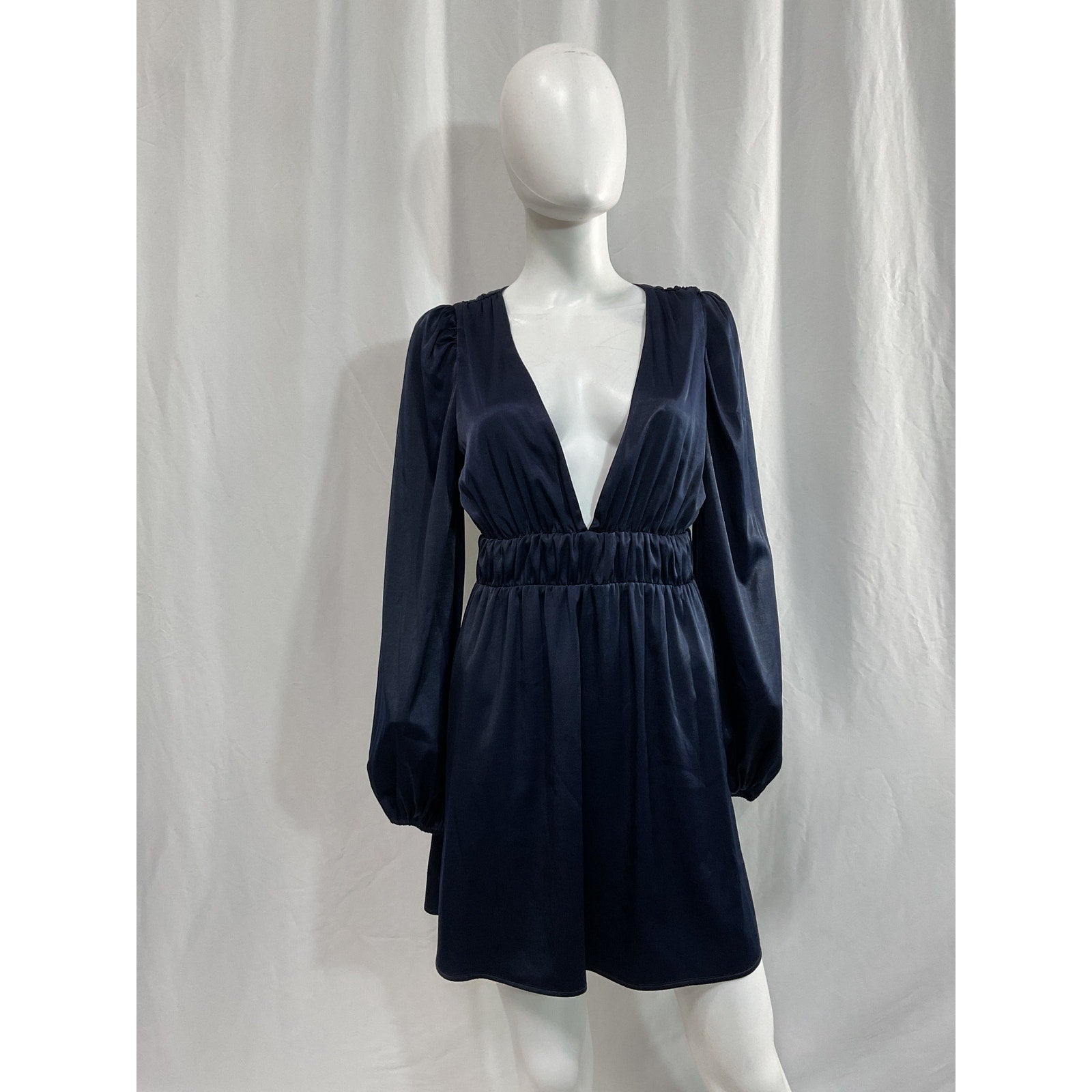 House Of Harlow 1960 x Revolve 'Vianne' Blue Sateen Mini Dress Size M