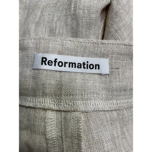 Reformation 'Mason' Beige Linen Short Size 6