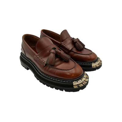 Sandro Chunky Brown Tassel Loafers Size 8