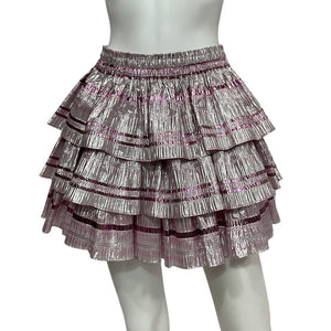 Loveshackfancy Metallic Caribbean Pink Brynlee Skirt Size XS
