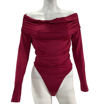 Nookie Ruched Magenta Element Bodysuit Size M NWT