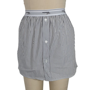 Hommegirls Button Front Faded Black Stripe Shirttail Miniskirt Size M