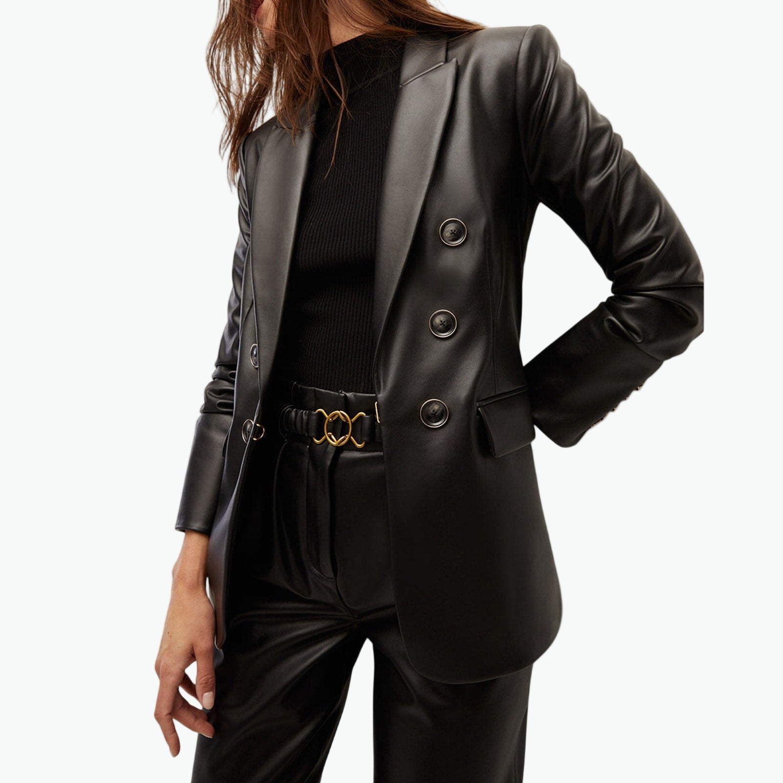 Veronica Beard ‘Beacon’ Black Vegan Leather Dickey Jacket Size 0