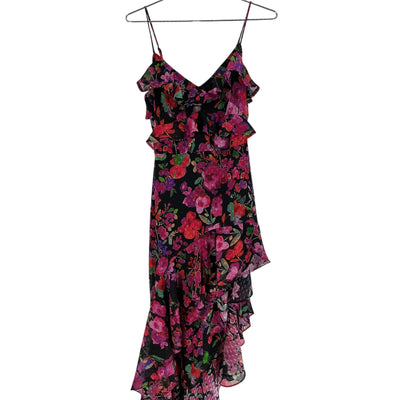 Line & Dot Asymmetrical Multicolor Mika Dress Size S
