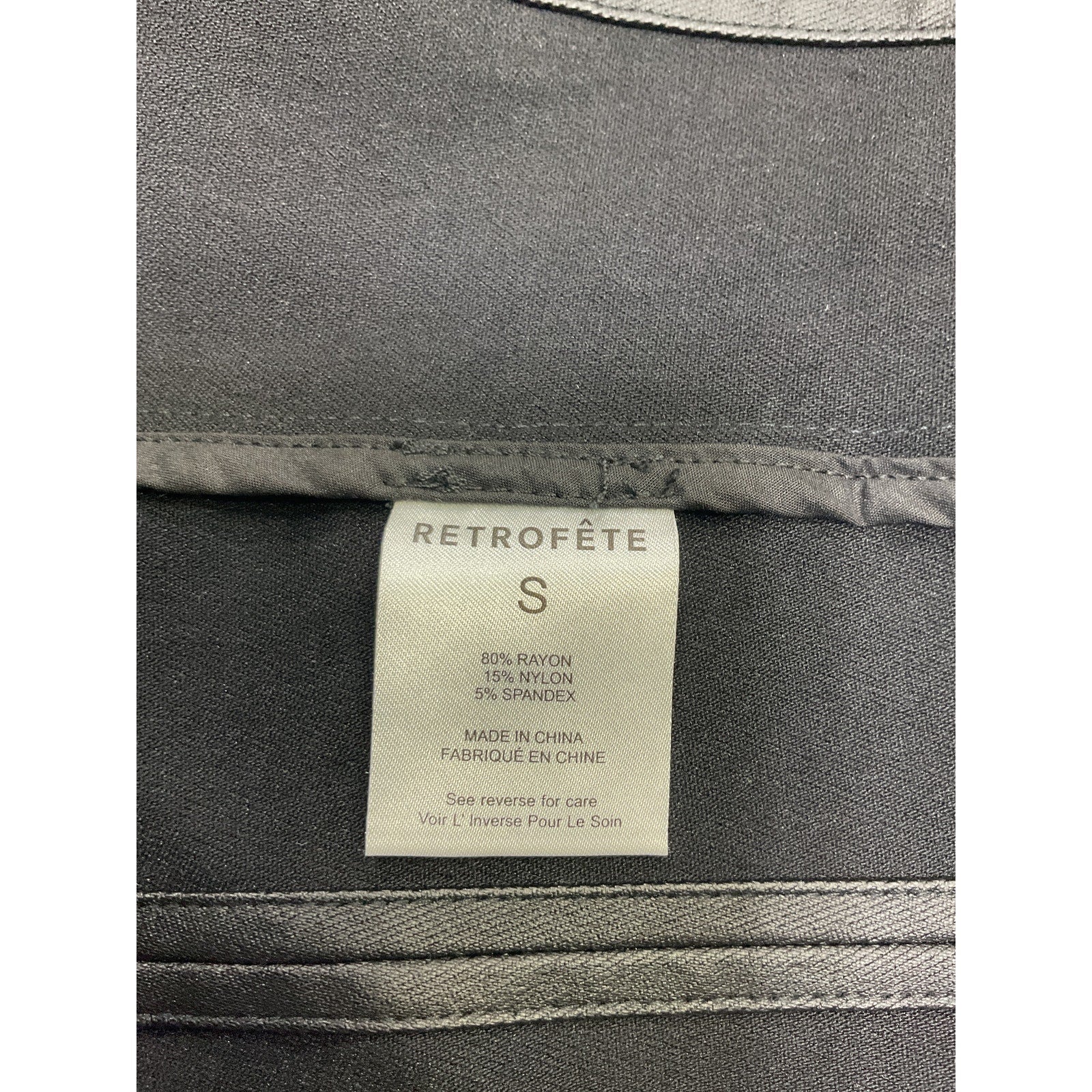 Retrofete 'Jaylee' Black Faux Leather Top Size S