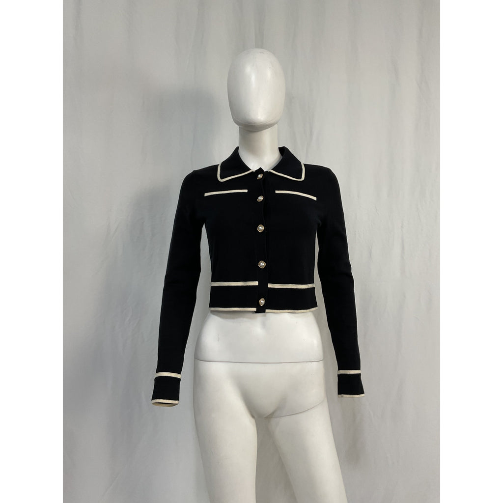 Majorelle 'Varma' Black Cotton Sweater Jacket Size XS