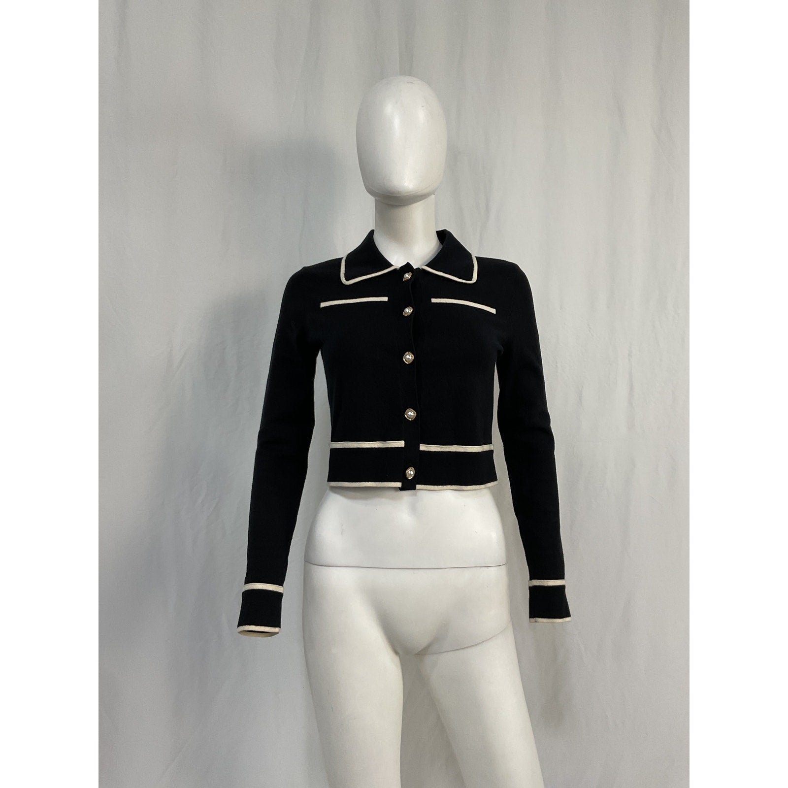 Majorelle 'Varma' Black Cotton Sweater Jacket Size XS