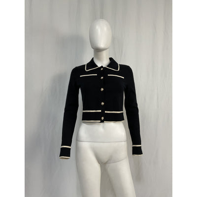 Majorelle 'Varma' Black Cotton Sweater Jacket Size XS