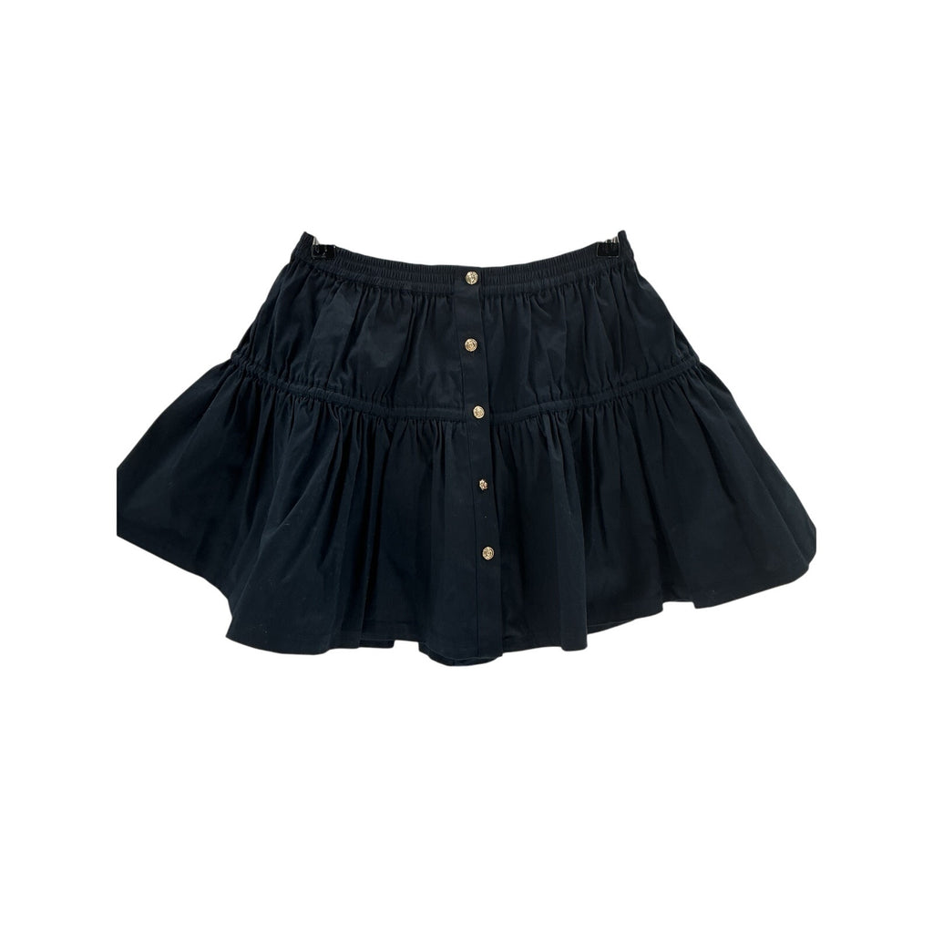 Maje Black Cotton Mini Elasticated Waist Skirt Size 36