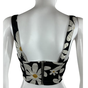 Reformation Floral Black/White Nikki Bustier Top Size 0