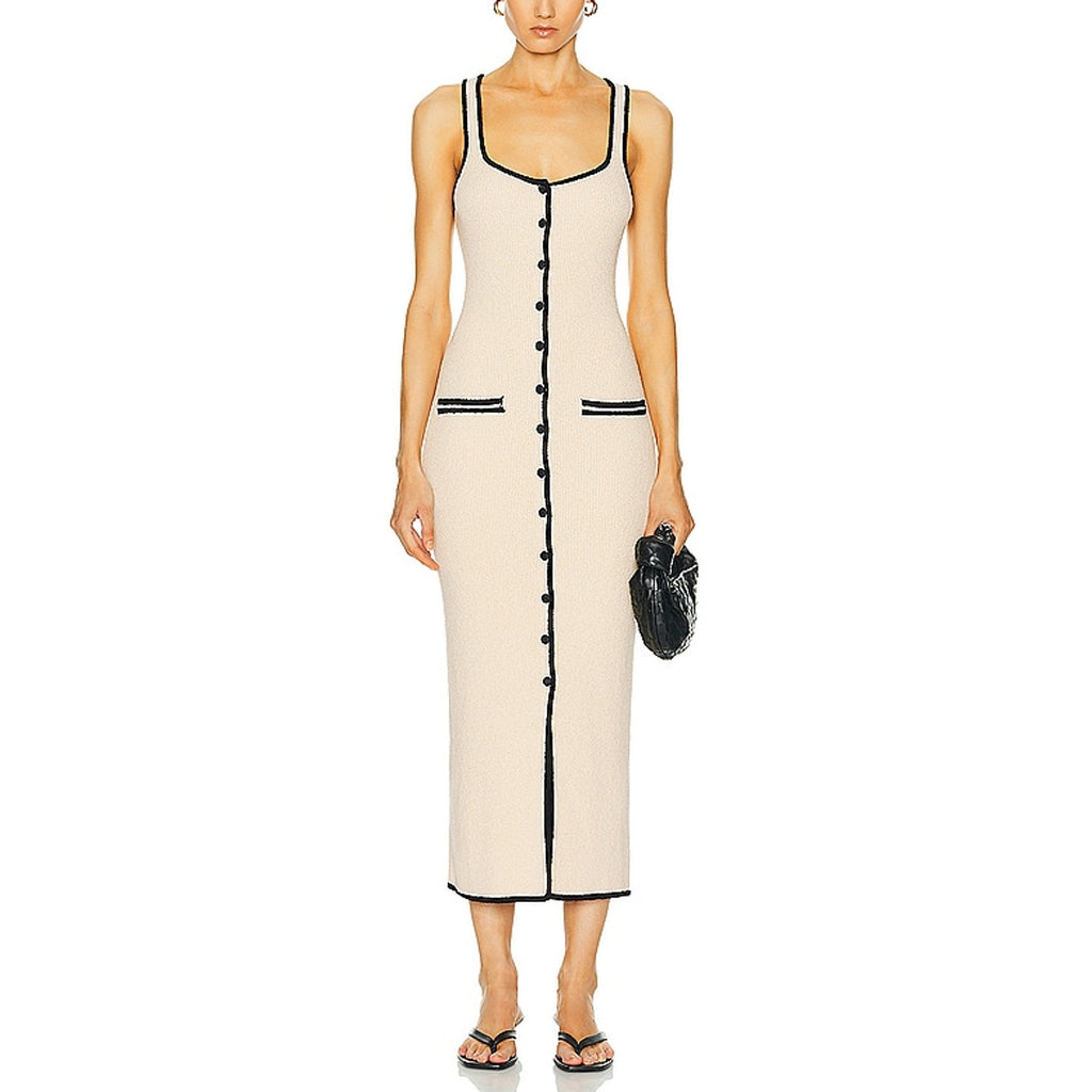 L'Academie 'By Marianna' Beige Havilah Midi Dress Size M - NWT