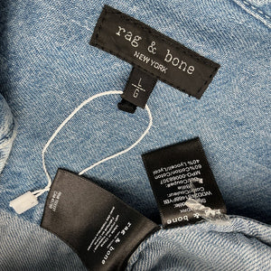 Rag & Bone Featherweight Blue Fiona Blouse Size L