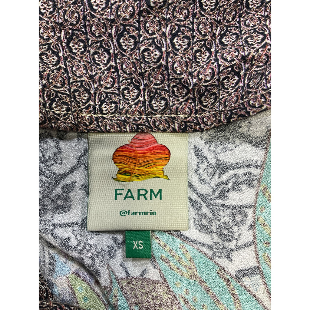 Farm Rio 'Gayatri' Green Lenzing Halter Neck Mini Dress Size XS