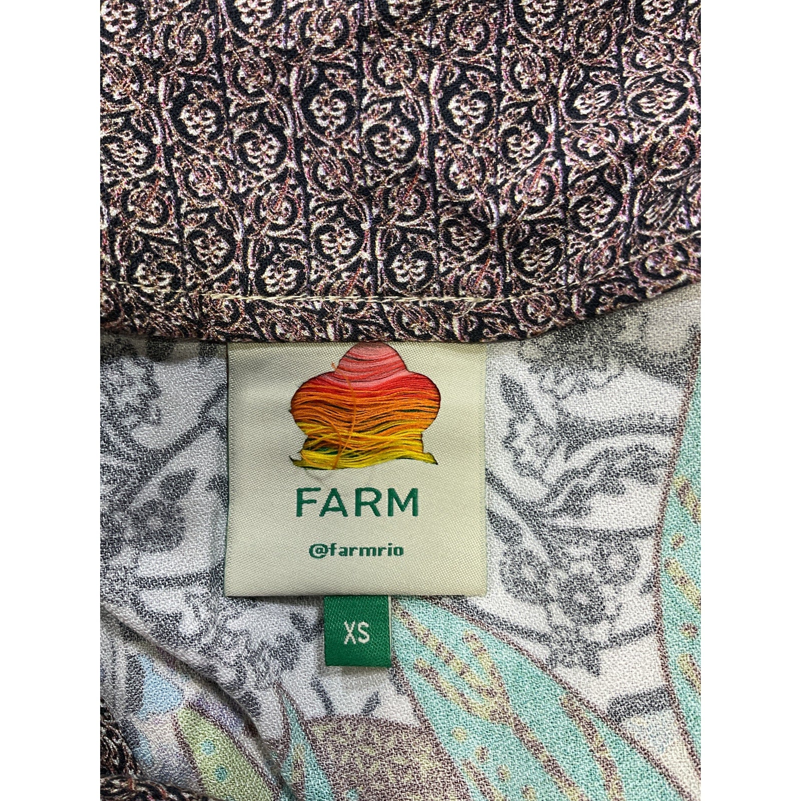 Farm Rio 'Gayatri' Green Lenzing Halter Neck Mini Dress Size XS