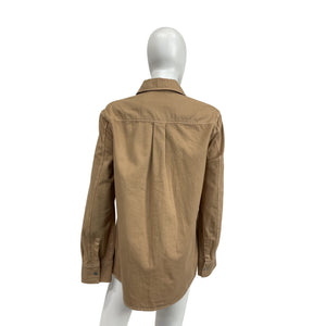 Vince Twill Beige Cotton Shirt Jacket Size S