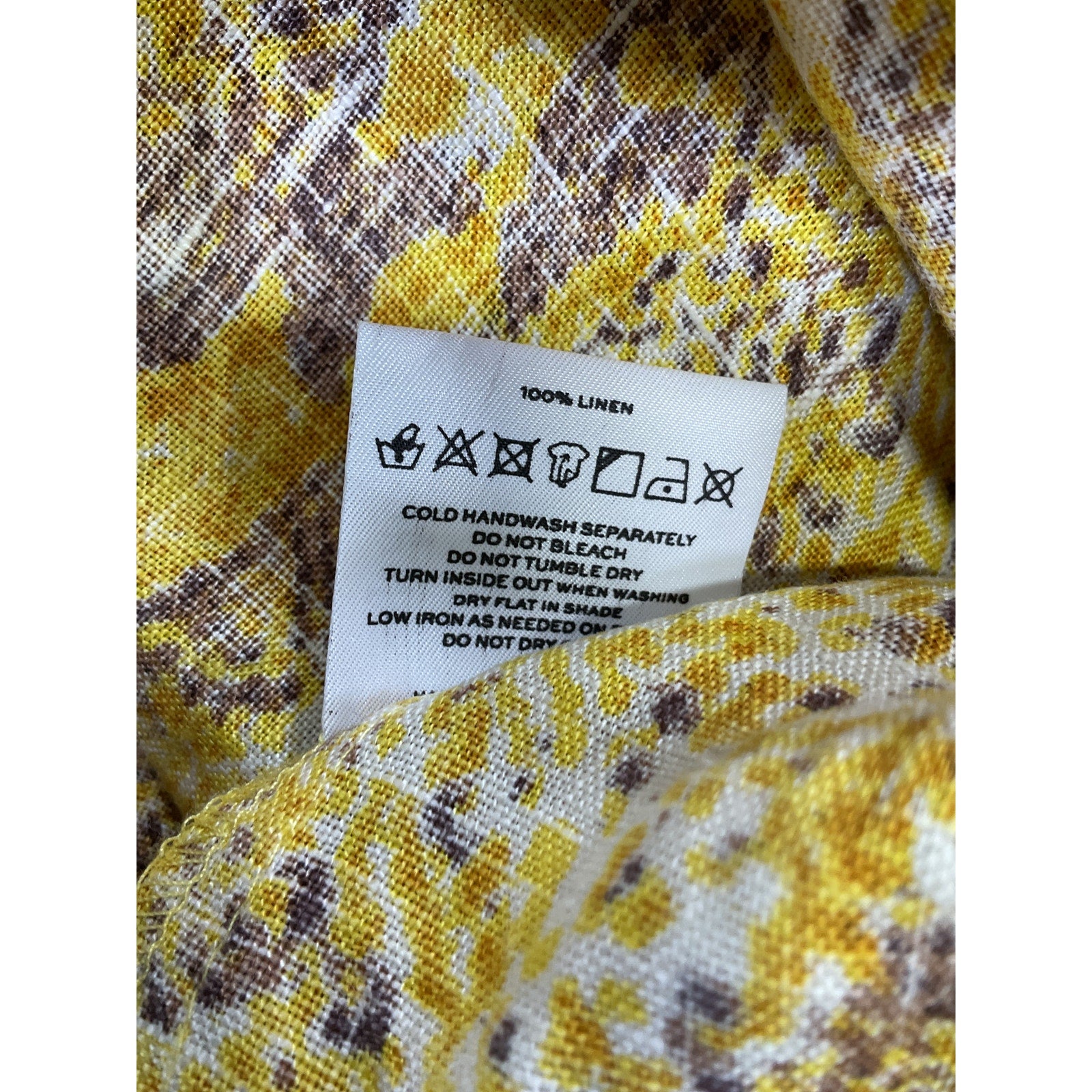 Faithfull 'The Brand' Yellow Rumi Midi Dress Size M