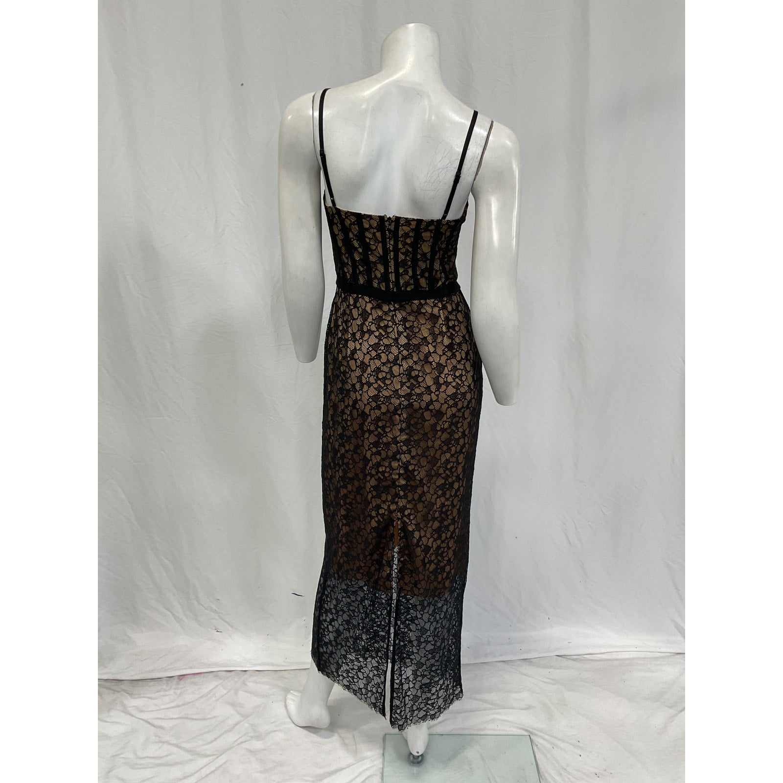 Simkhai 'Ruth' Black Polyamide Bustier Midi Dress Size 4