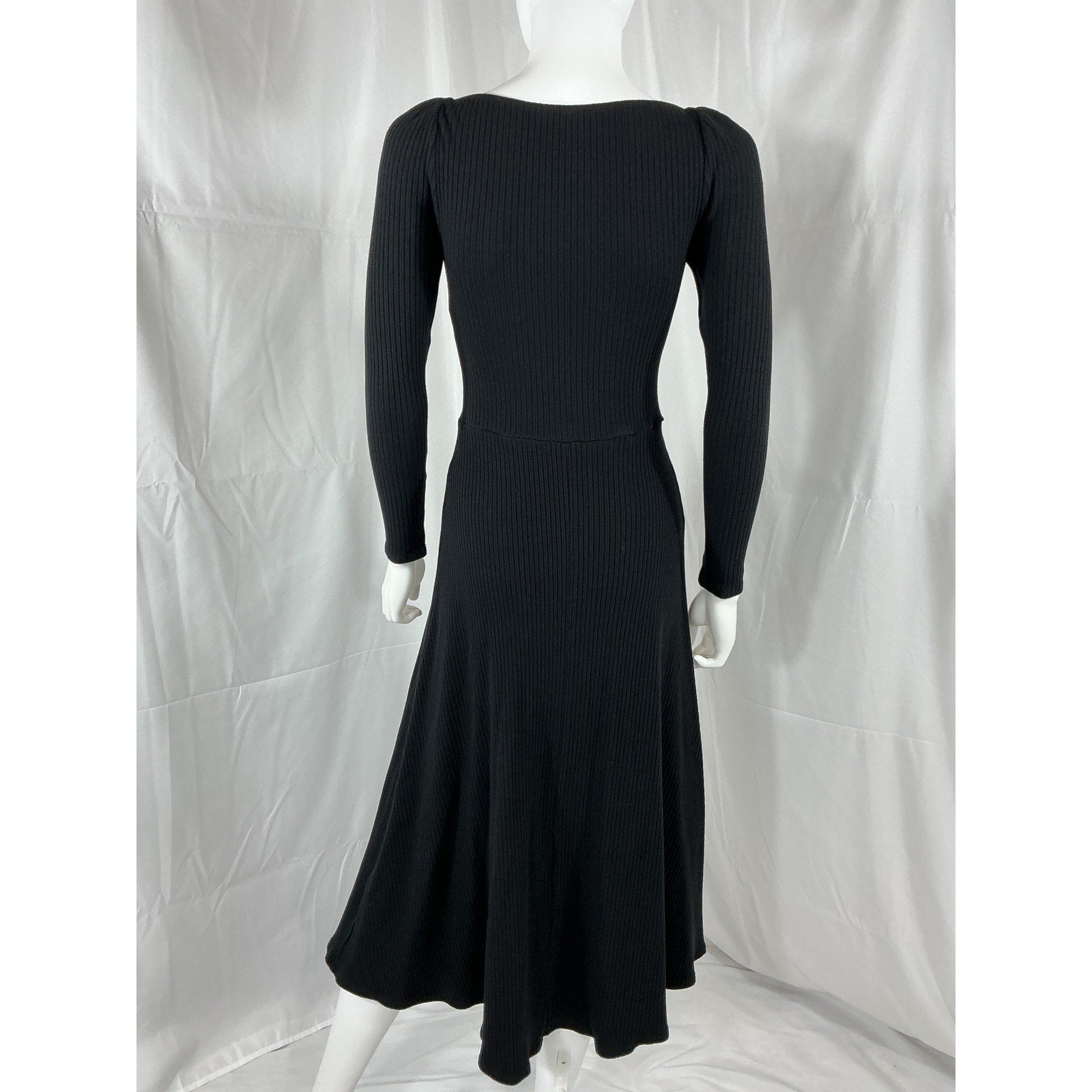 Reformation 'Banks' Black Knit Long Sleeve Dress Size M