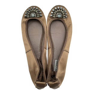 Jimmy Choo Embellished Tan Ballet Flats Size 40 EU / US 10