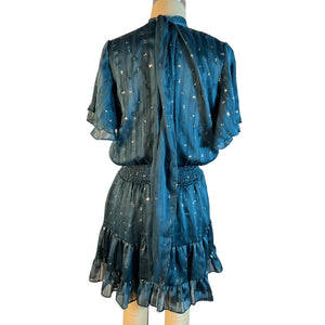 Misa Los Angeles Metallic Green Saffie Mini Dress Size XS