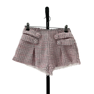 For Love & Lemons Chic Pink Tweed Pocket Size XS Shorts