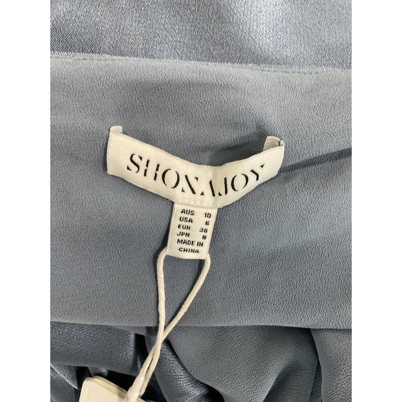 Shona Joy 'Lily Bias' Blue Satin Ruched Midi Dress Size 6 - NWT