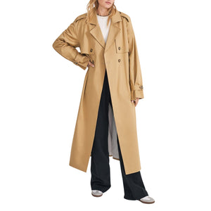 Favorite Daughter Classic Sand Charles Trench Coat Size L NWT
