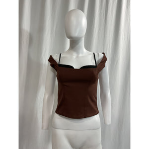 Lpa 'Kenley' Brown Bengaline Top Size S