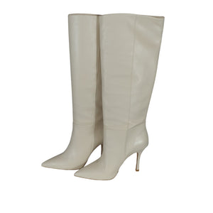 Larroude 'The Kate' Ivory Leather Boot Size 9