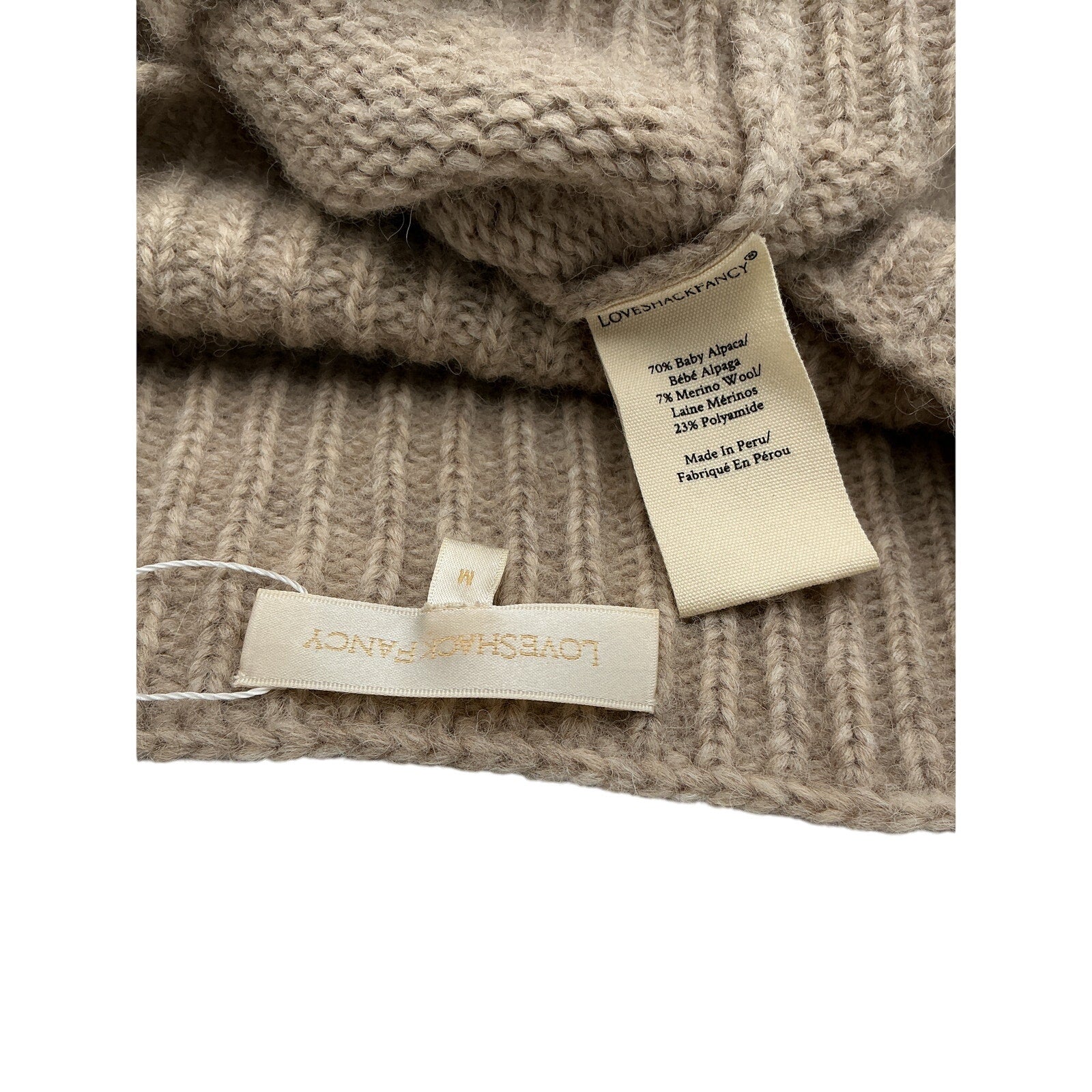 Loveshackfancy 'Rosie' Grey Alpaca Heritage Pullover Sweater Size M