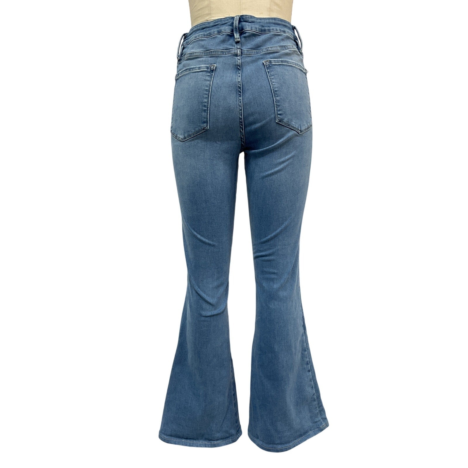 Frame Le One Flare Blue Cotton High-Rise Organic Jeans Size 2