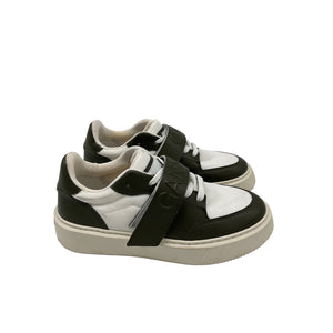 Ganni 'Sporty' Green Leather Mix Cupsole Low Top Velcro Sneakers Size 37