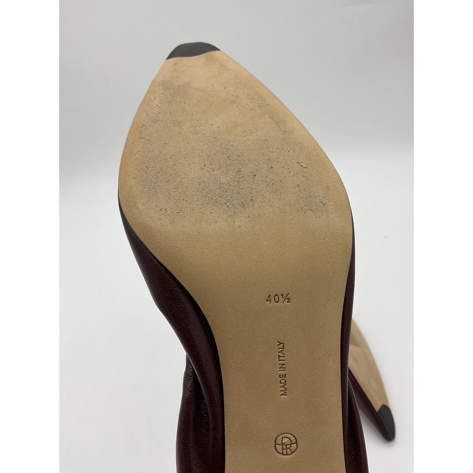 The Row 'Liisa' Brown Leather 35Mm Leather Kitten Heel Pumps Size 10.5