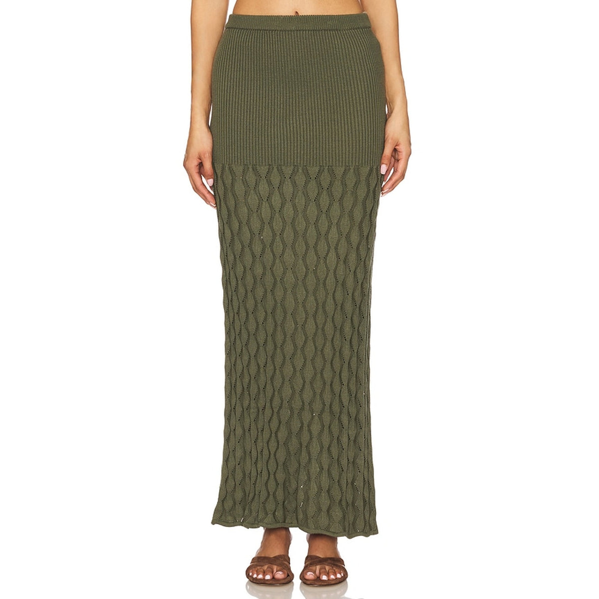 Agua Bendita Knit Sage Theodora Skirt Size L