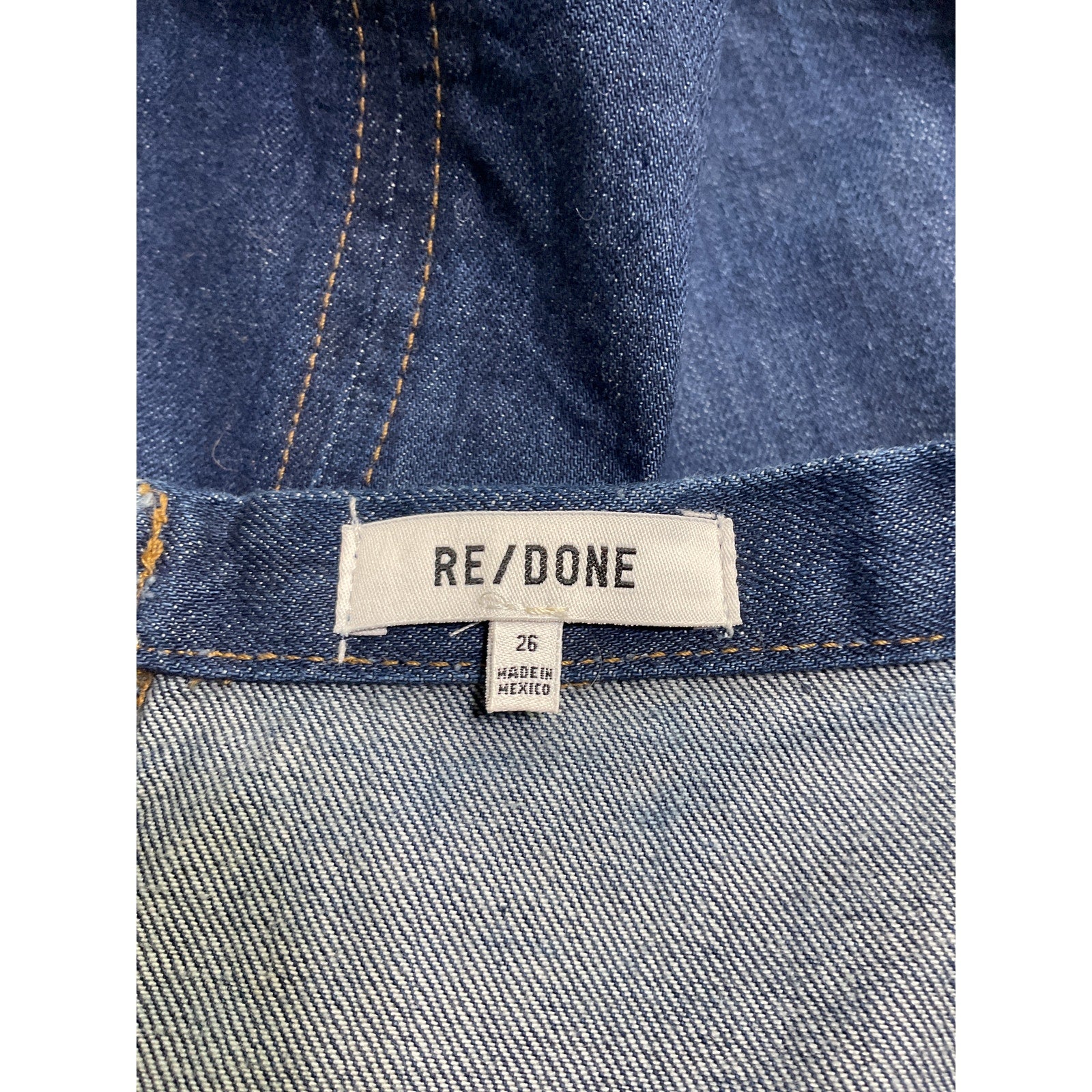 Re/Done Split Blue Cotton Front Skirt Size 26