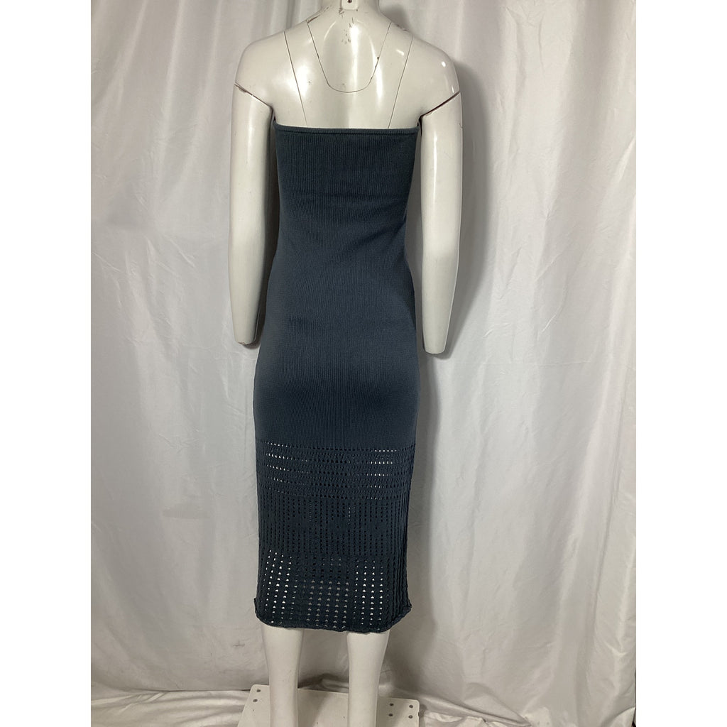 Reformation 'Livvy' Black Open Knit Sweater Dress Size M