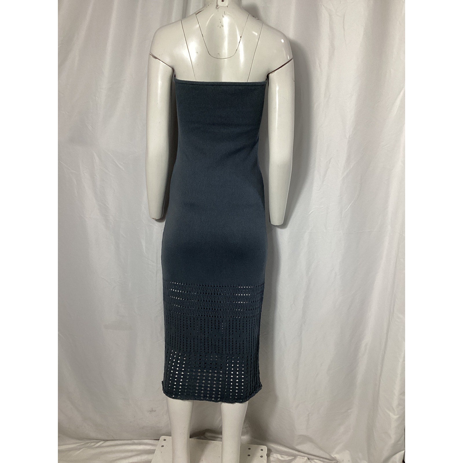 Reformation 'Livvy' Black Open Knit Sweater Dress Size M