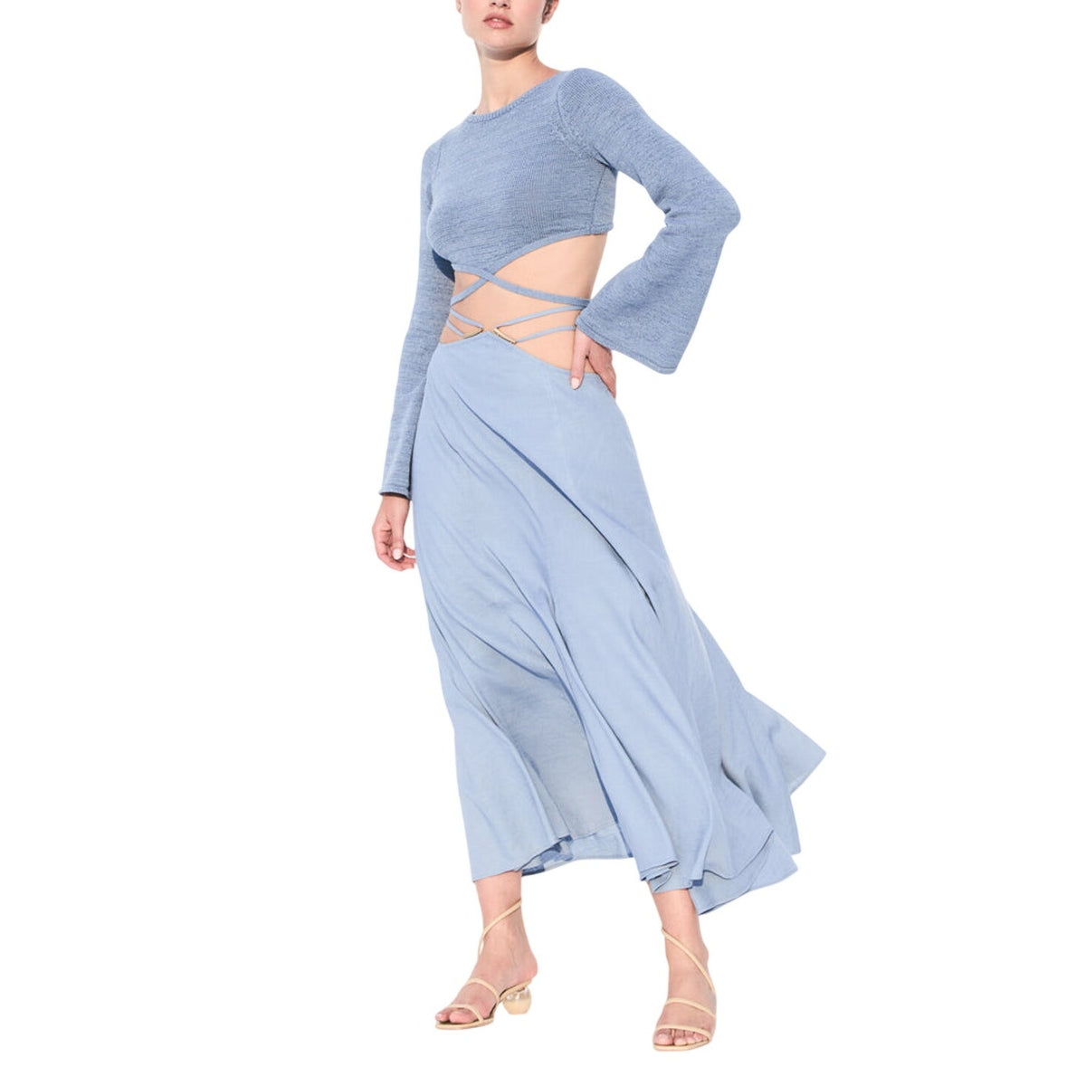 Cult Gaia Strappy Steel Sandy Skirt Size XS