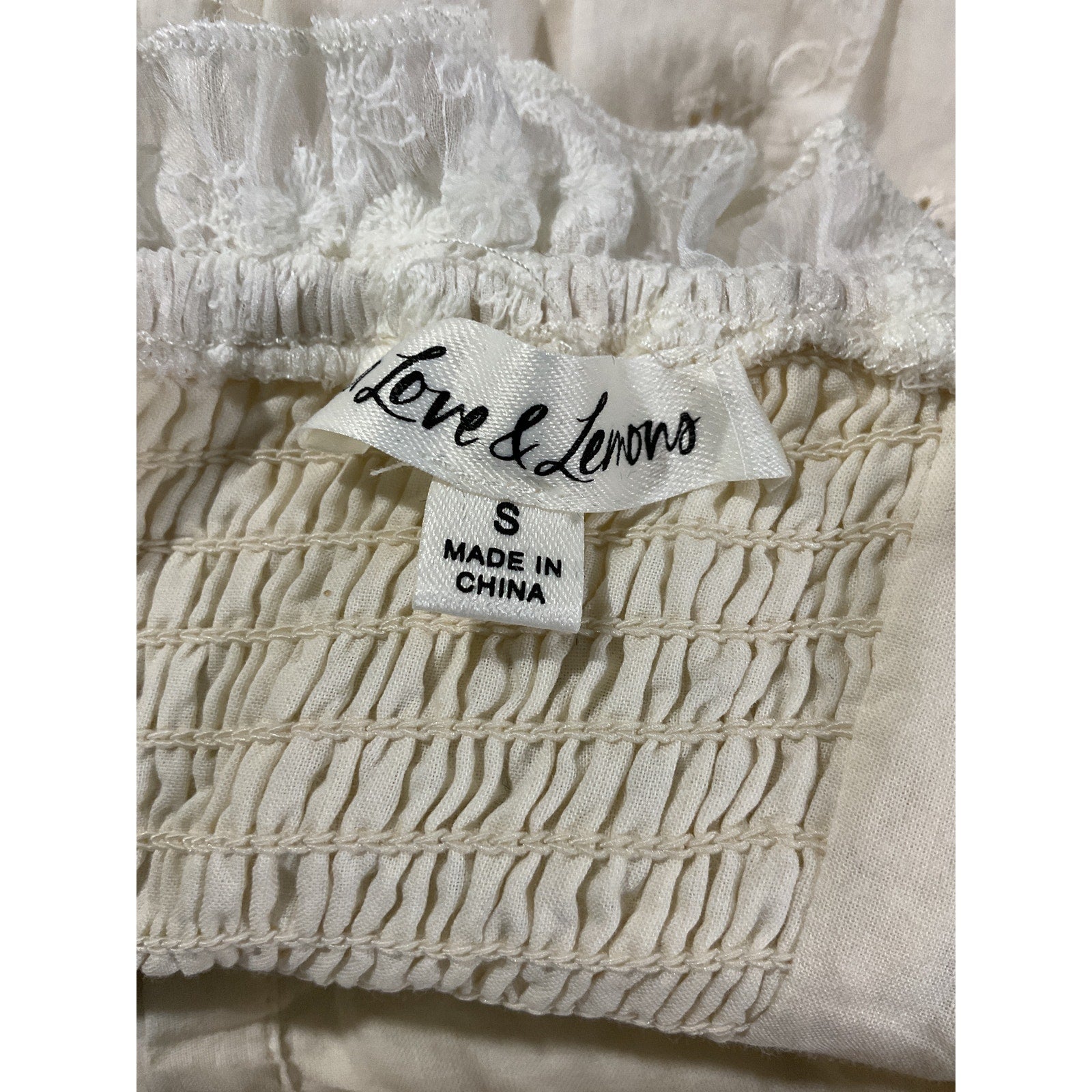For Love & Lemons 'Sora' White Cotton Mini Dress Size S