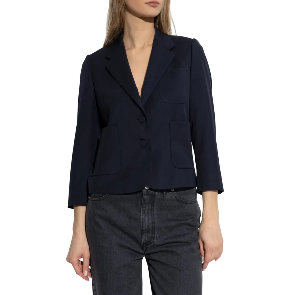 Dries Van Noten Navy Viscose Wool Blazer Size EU 34 / US 4