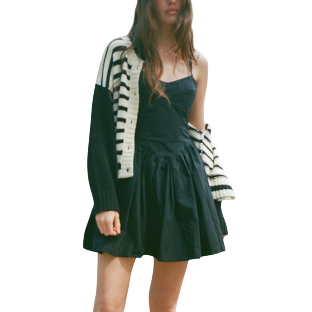 Ciao Lucia Smocked Black Nadja Mini Dress Size M