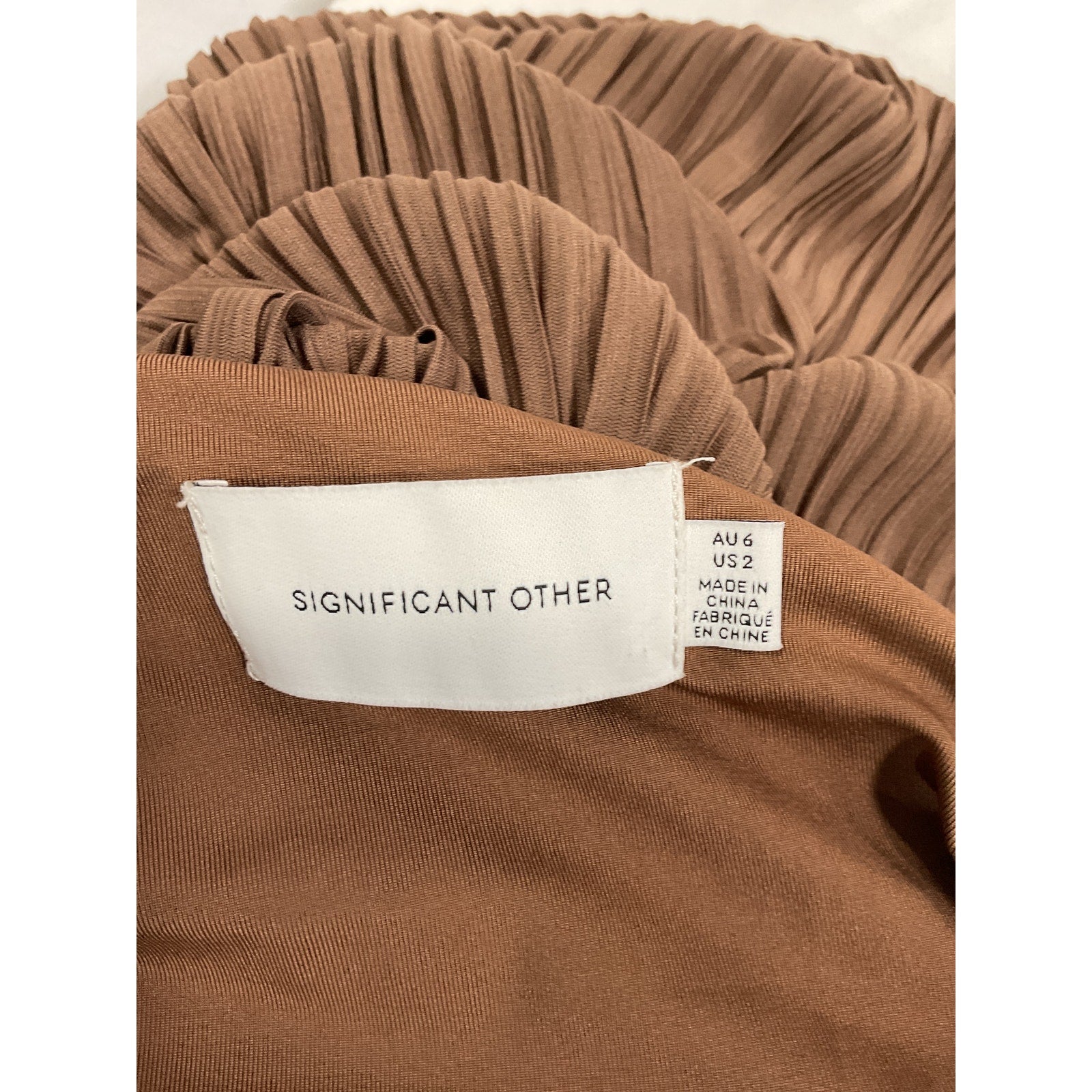 Significant Other 'Adeline' Brown Pleated Skirt Size 2