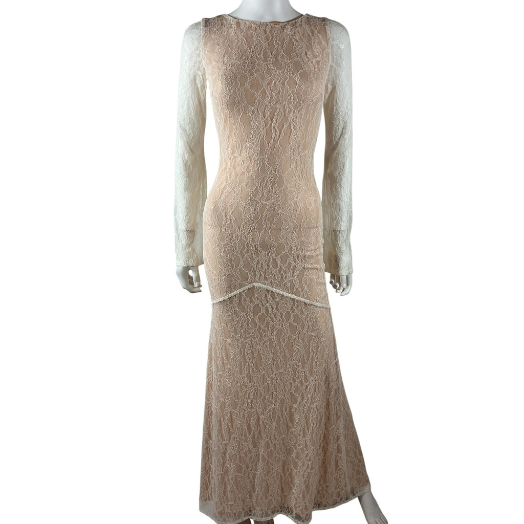 Stone Cold Fox 'Luna' Cream Nylon Gown Size XS